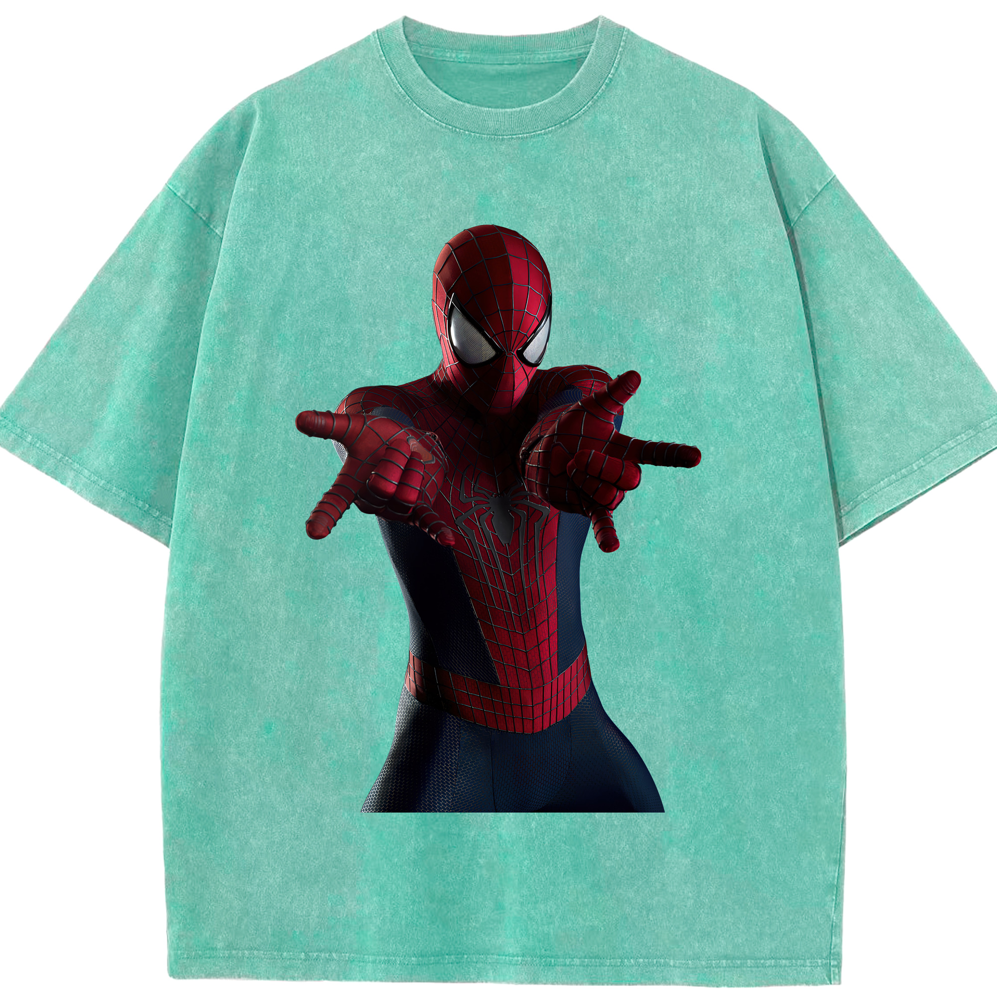 （画像用） Spider Man スパイダーマン 綿100% ヴィンテージ風 半袖Tシャツ（フロントプリント）
